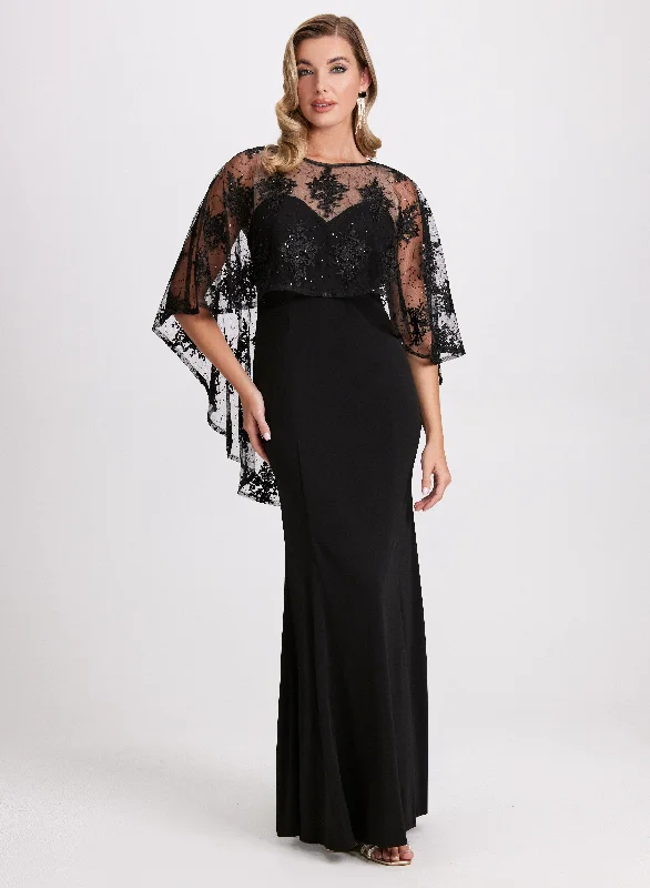 Midi dresses with sheer panels for a touch of allure Mesh Overlay Dress