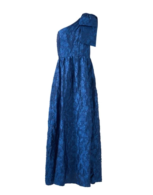 Everyday Dress with Elastic - cuffed Sleeves for a Casual Look Caroline Navy Organza Dress Everyday Dress with Elastic - cuffed Sleeves for a Casual Look Caroline Navy Organza Dress