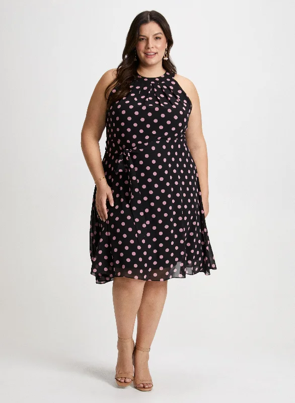 Midi dresses with keyhole backs for a flirty and unexpected detail Polka Dot Print Dress Midi dresses with keyhole backs for a flirty and unexpected detail Polka Dot Print Dress