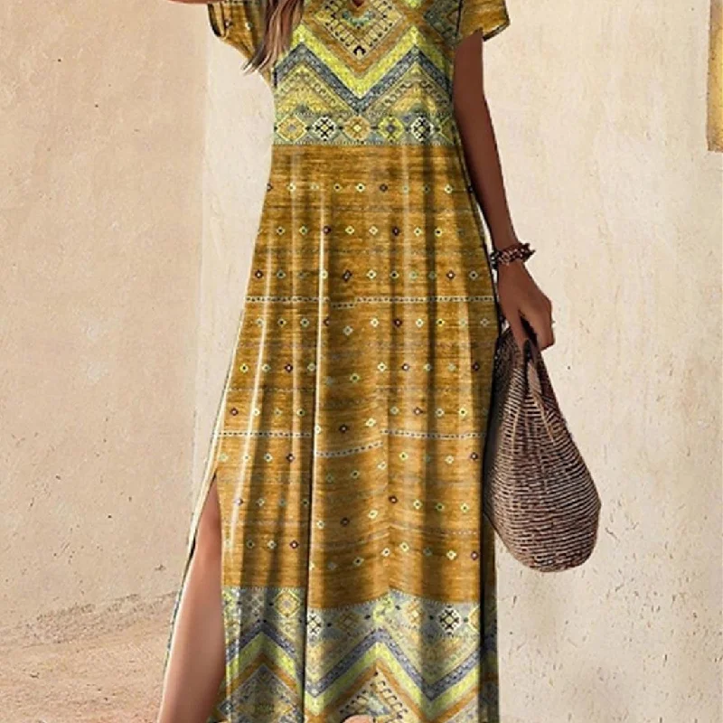  Modern Artsy Print Dress