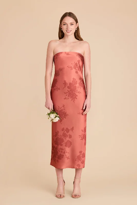 Maternity dress for a baby's first visit to the orchard Isla Matte Satin Dress - Wild Rose Whimsical Blooms Maternity dress for a baby's first visit to the orchard Isla Matte Satin Dress - Wild Rose Whimsical Blooms