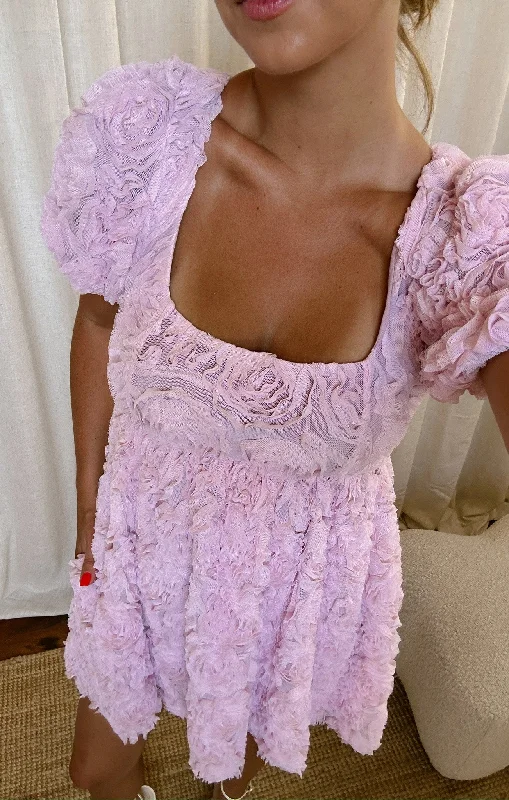 Floral print mini dresses for summer parties Smitten Babydoll Dress ~ Rosette Mesh Pink Floral print mini dresses for summer parties Smitten Babydoll Dress ~ Rosette Mesh Pink