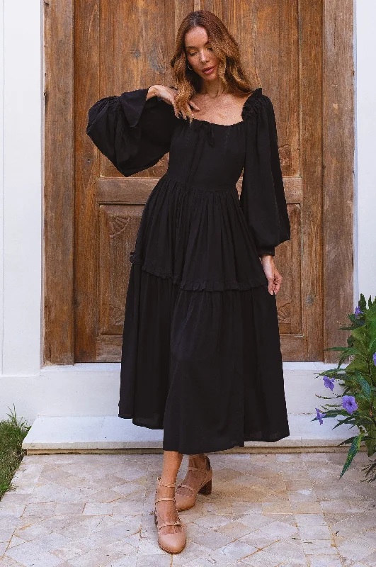 Midi dresses with satin - finish fabrics for a luxurious feel Floriana Long Sleeve Midi Dress (Sale) Midi dresses with satin - finish fabrics for a luxurious feel Floriana Long Sleeve Midi Dress (Sale)