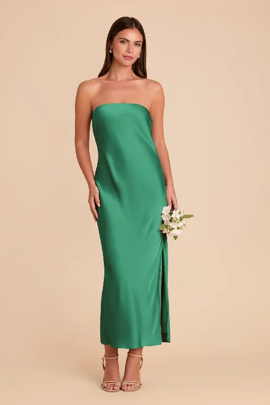 Maternity dress for a baby's first swim Isla Matte Satin Dress - Kelly Green