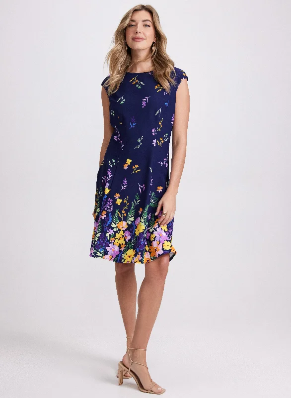 Midi dresses with side slits for a sexy and elegant appearance Cascading Floral Print Dress Midi dresses with side slits for a sexy and elegant appearance Cascading Floral Print Dress