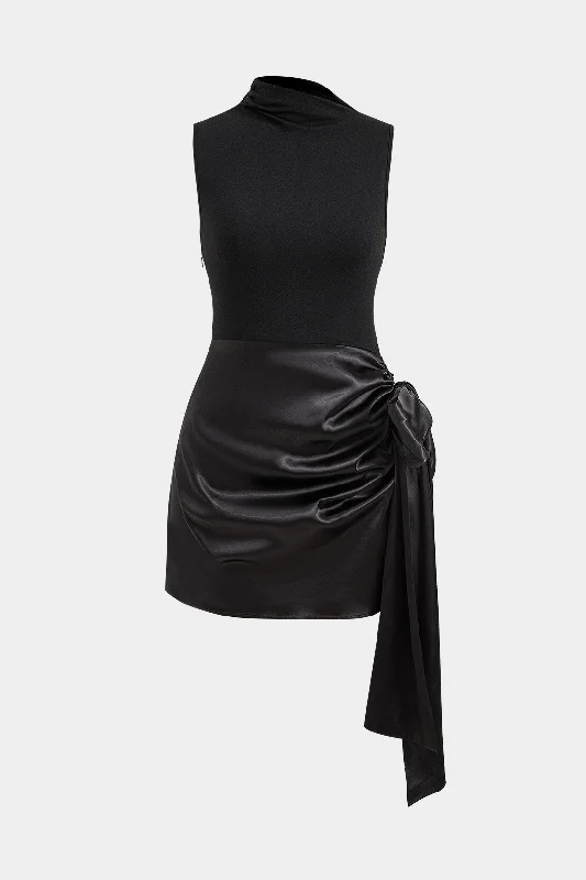 Mini dresses with abstract prints for an artistic look Satin Patchwork Asymmetrical Sleeveless Mini Dress Mini dresses with abstract prints for an artistic look Satin Patchwork Asymmetrical Sleeveless Mini Dress