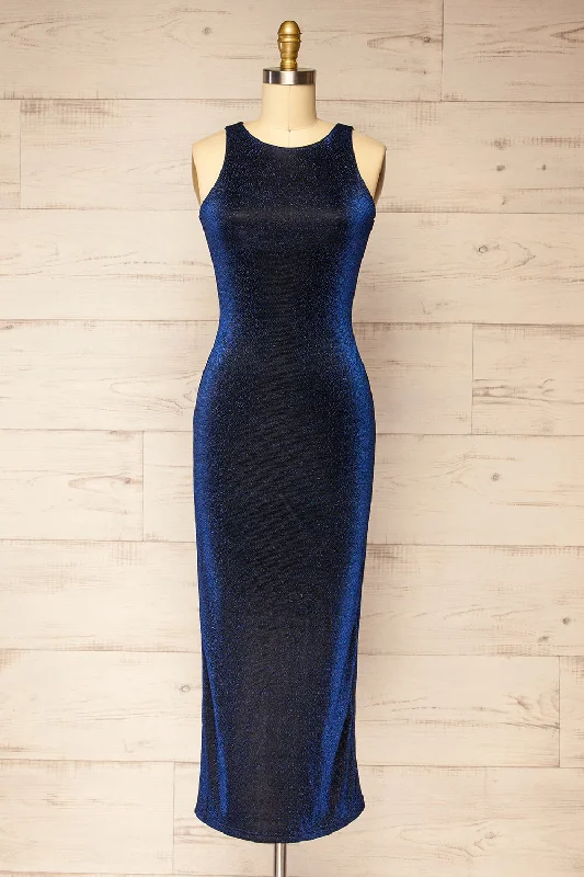 Midi dresses with denim fabric for a casual yet stylish day out Certika | Sparkly Navy Mesh Midi Dress Midi dresses with denim fabric for a casual yet stylish day out Certika | Sparkly Navy Mesh Midi Dress