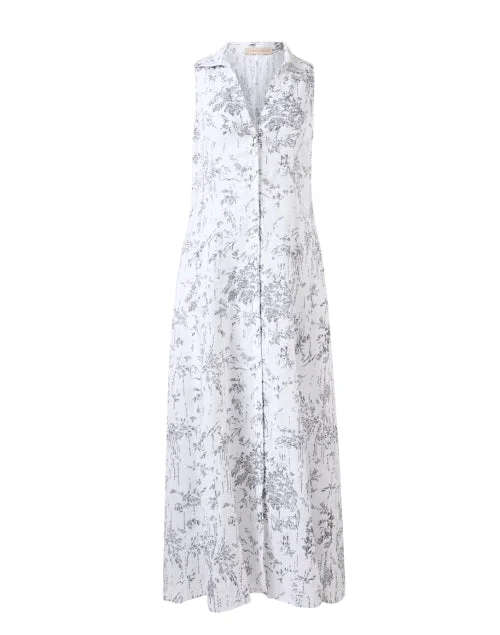Everyday Dress with Camouflage Print for a Bold Statement Black and White Printed Linen Dress Everyday Dress with Camouflage Print for a Bold Statement Black and White Printed Linen Dress