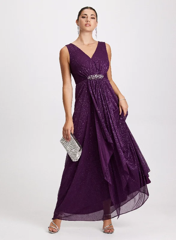 Midi dresses with cotton - blend materials for everyday comfort Rhinestone Detail Flounce Dress Midi dresses with cotton - blend materials for everyday comfort Rhinestone Detail Flounce Dress