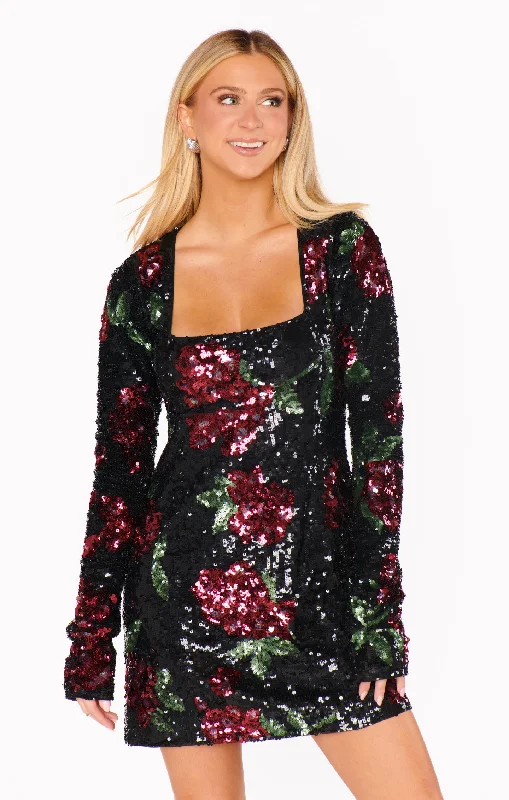 Mini dresses with empire waists for a flattering fit Out Tonight Mini Dress ~ Send Me Roses Sequins Mini dresses with empire waists for a flattering fit Out Tonight Mini Dress ~ Send Me Roses Sequins
