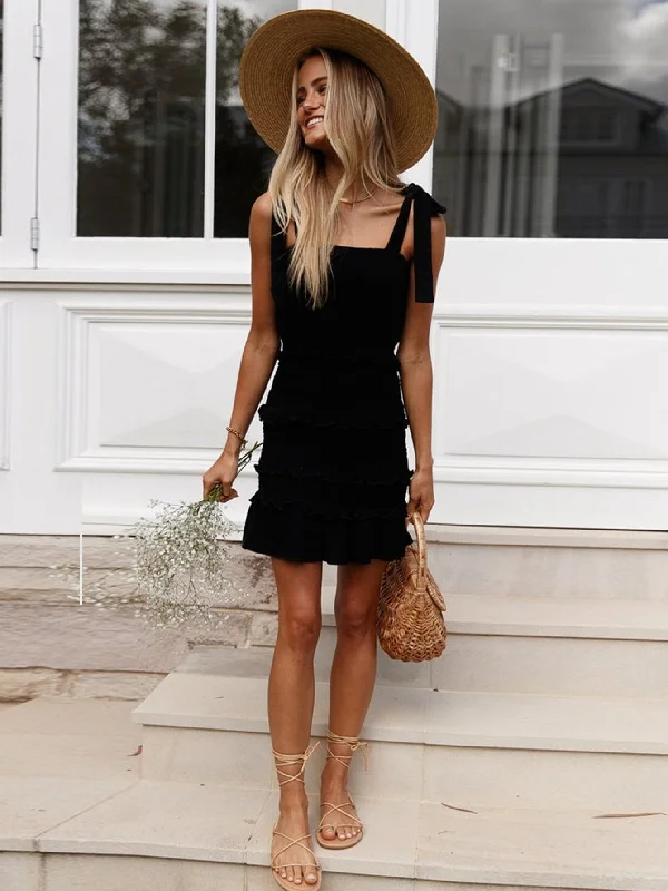 Mini dresses with pleated skirts for a classic look KittenAlarm - Knot Shoulder Cami Dress Mini dresses with pleated skirts for a classic look KittenAlarm - Knot Shoulder Cami Dress