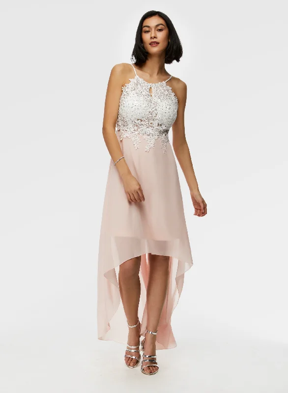 Sleeveless midi dresses with lace details for summer weddings High Low Lace Detail Dress Sleeveless midi dresses with lace details for summer weddings High Low Lace Detail Dress