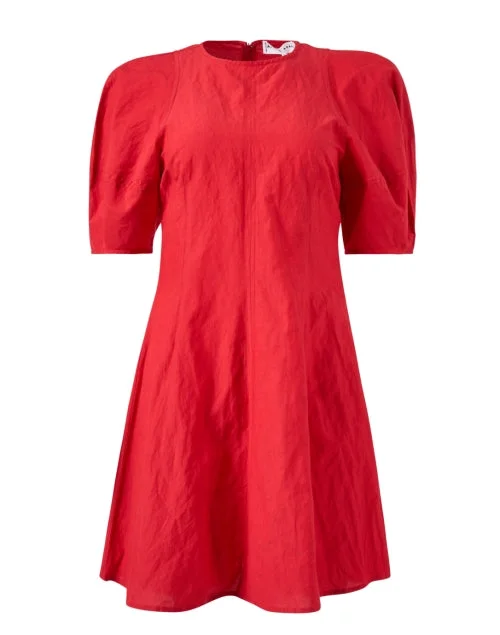  Bettina Red Crinkled Dress