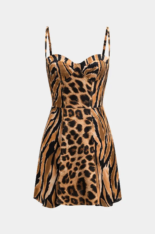Denim mini dresses with distressed details Leopard Print Satin Zipper Corset Slip Mini Dress Denim mini dresses with distressed details Leopard Print Satin Zipper Corset Slip Mini Dress