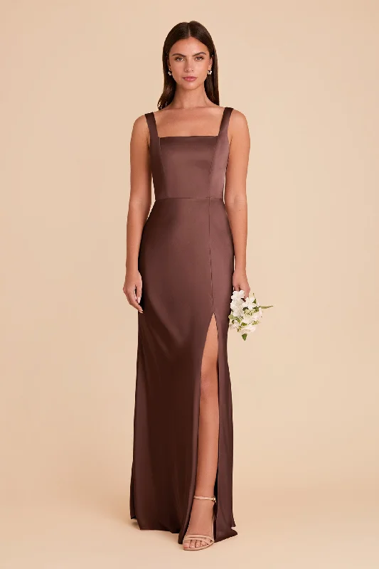 Maternity dress for a bridal shower as a hostess Alex Convertible Dress Matte Satin - Chocolate Brown Maternity dress for a bridal shower as a hostess Alex Convertible Dress Matte Satin - Chocolate Brown