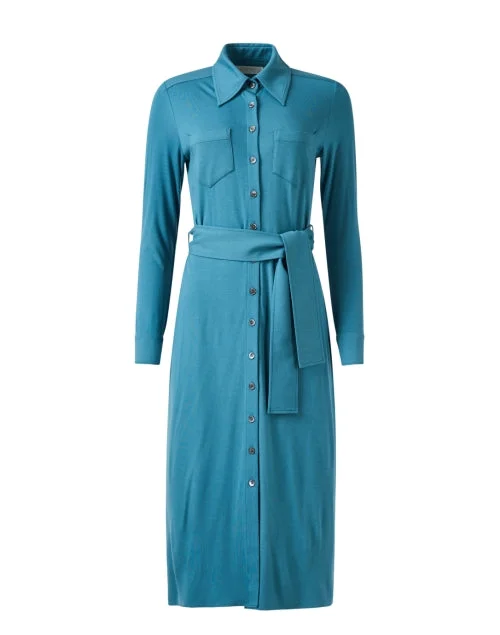 Everyday Dress with Raglan Sleeves for a Comfortable Fit​ Victoria Blue Shirt Dress