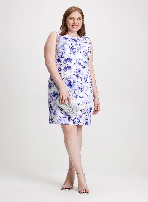 High - low midi dresses with geometric patterns for a modern party Sketched Rose Print Sheath Dress High - low midi dresses with geometric patterns for a modern party Sketched Rose Print Sheath Dress