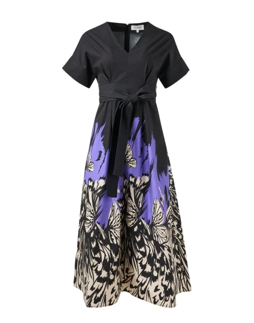 Everyday Dress with Quick - dry Fabric for Water - related Fun Black Butterfly Print Dress Everyday Dress with Quick - dry Fabric for Water - related Fun Black Butterfly Print Dress
