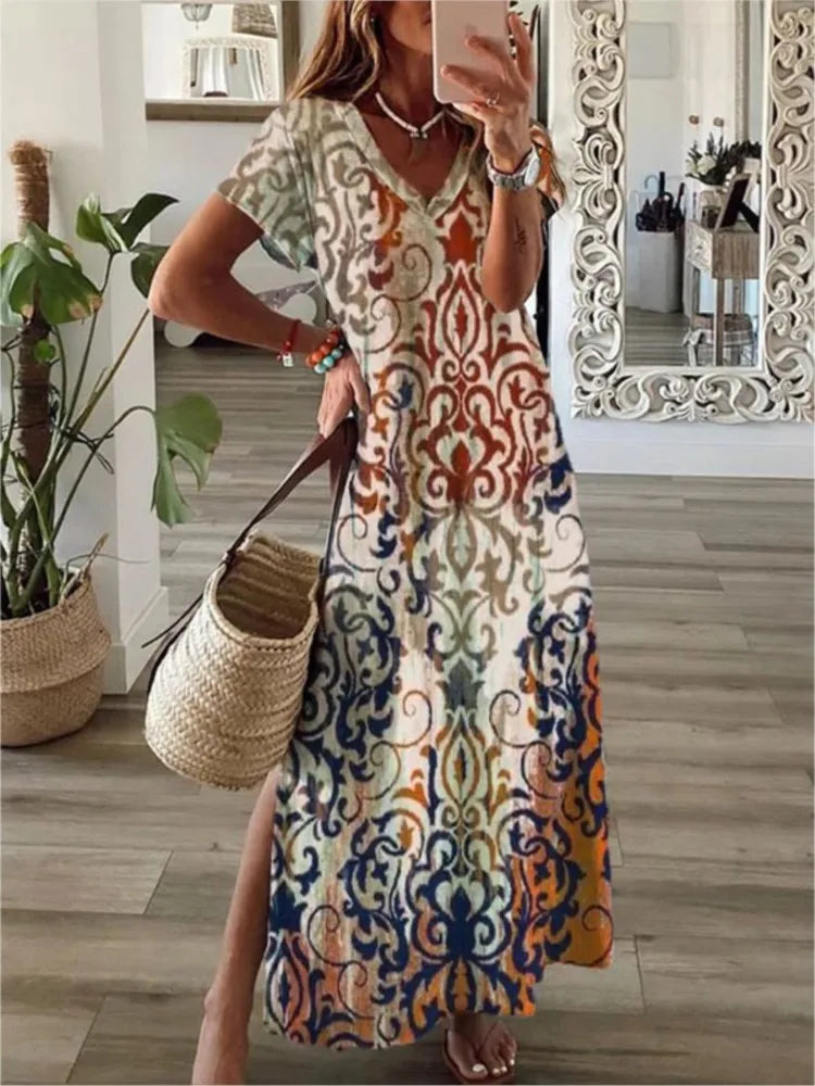 Everyday Dress with Striped Pattern for a Timeless Style​ Beach Style Elegant Maxi Dress