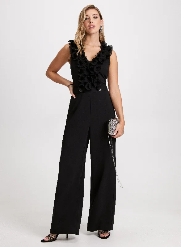 Midi dresses with belted waists to accentuate the figure V-Neck Ruffle Detail Jumpsuit Midi dresses with belted waists to accentuate the figure V-Neck Ruffle Detail Jumpsuit