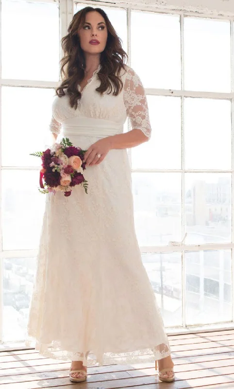Maternity dress for home - based moms Kiyonna Long Formal Wedding Dress Plus Size