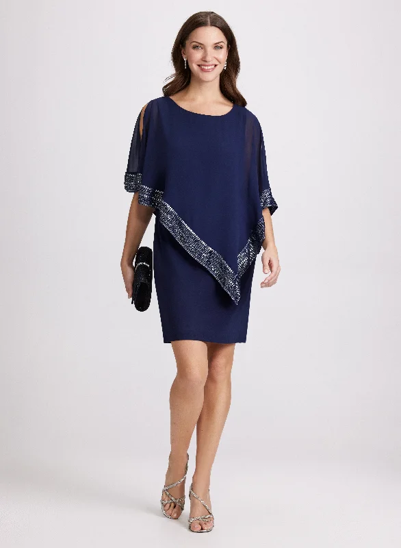 Midi dresses with halter necks for a stylish and comfortable option Chiffon Dress & Asymmetric Cape Midi dresses with halter necks for a stylish and comfortable option Chiffon Dress & Asymmetric Cape