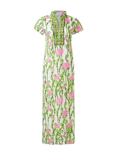  Pink and Green Print Dress