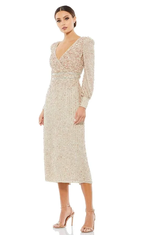 Maternity dress for a baby's first visit to the formal garden Mac Duggal 93593 Long Sleeve Fitted Tea Length Dress Maternity dress for a baby's first visit to the formal garden Mac Duggal 93593 Long Sleeve Fitted Tea Length Dress