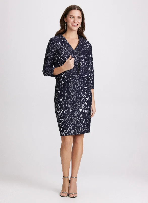 Velvet midi dresses in jewel tones for a glamorous winter event Glitter Knit Dress & Jacket Set - Petites Velvet midi dresses in jewel tones for a glamorous winter event Glitter Knit Dress & Jacket Set - Petites