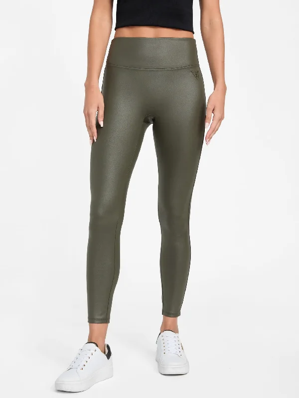 Plus Size Women's Embroidered Tight Trousers in White for a Feminine and Elegant StyleRenee Faux-Leather Leggings Plus Size Women's Embroidered Tight Trousers in White for a Feminine and Elegant StyleRenee Faux-Leather Leggings