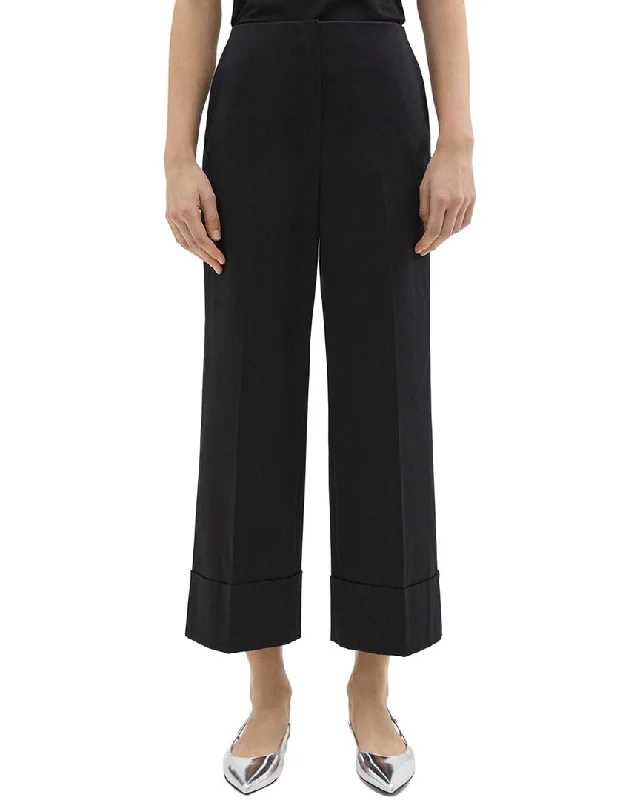 Plus Size Women's Snake - Print Tight Trousers in Brown and Black for a Bold Fashion StatementTheory High-Waist Cuffed Pant Plus Size Women's Snake - Print Tight Trousers in Brown and Black for a Bold Fashion StatementTheory High-Waist Cuffed Pant