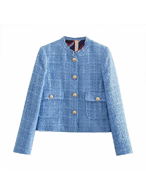 Plus Size Women's Ruffled Blazers in Pink for a Girly and Fashionable LookCropped Tweed Jacket Blazer for Women Plus Size Women's Ruffled Blazers in Pink for a Girly and Fashionable LookCropped Tweed Jacket Blazer for Women