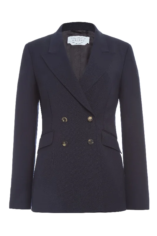 Women's Slim - Fit Blazers in Charcoal Gray for a Professional AppearanceAngela Blazer in Dark Navy Sportswear Wool Women's Slim - Fit Blazers in Charcoal Gray for a Professional AppearanceAngela Blazer in Dark Navy Sportswear Wool