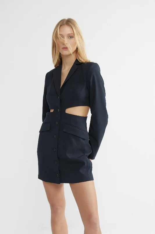 Women's Belted Blazers in Camel Color for a Sophisticated OutfitBLAZER CUT-OUT DRESS Women's Belted Blazers in Camel Color for a Sophisticated OutfitBLAZER CUT-OUT DRESS