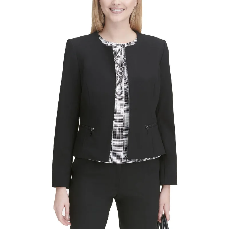 Plus Size Women's Embroidered Blazers in Floral Patterns for a Feminine TouchCalvin Klein Womens Collarless Zip Front Collarless Blazer Plus Size Women's Embroidered Blazers in Floral Patterns for a Feminine TouchCalvin Klein Womens Collarless Zip Front Collarless Blazer