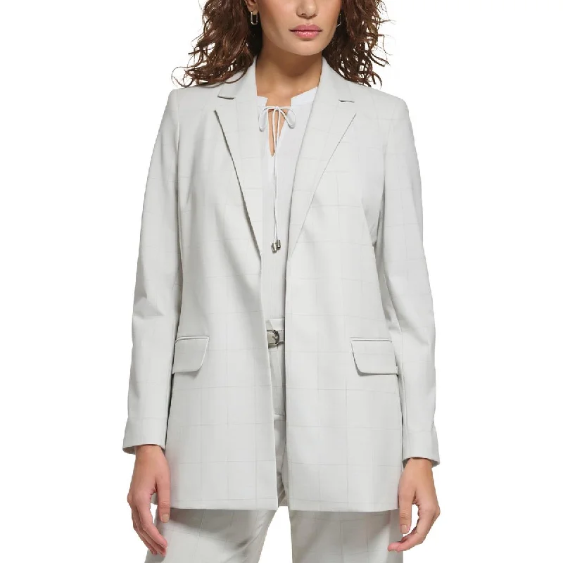 Double - Breasted Women's Polyester Blazers in Bright Colors for a Fun StyleCalvin Klein Womens Petites Window Pane Open-Front Blazer Double - Breasted Women's Polyester Blazers in Bright Colors for a Fun StyleCalvin Klein Womens Petites Window Pane Open-Front Blazer