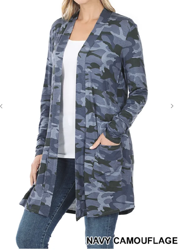cable knit women cardigan with intricate patternsCamouflage Pocket Cardigan - 3 Colors cable knit women cardigan with intricate patternsCamouflage Pocket Cardigan - 3 Colors