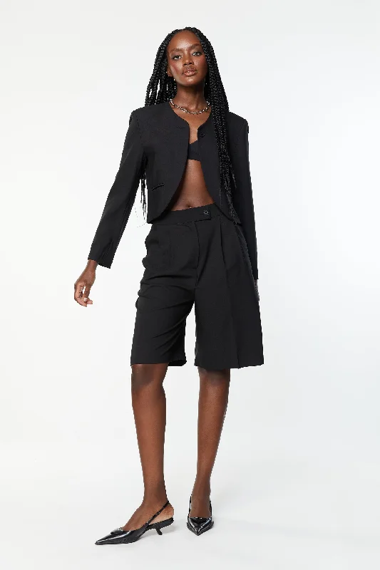 Plus Size Women's Military - Inspired Blazers with Gold Accents for a Bold LookCOLLARLESS BLAZER Plus Size Women's Military - Inspired Blazers with Gold Accents for a Bold LookCOLLARLESS BLAZER