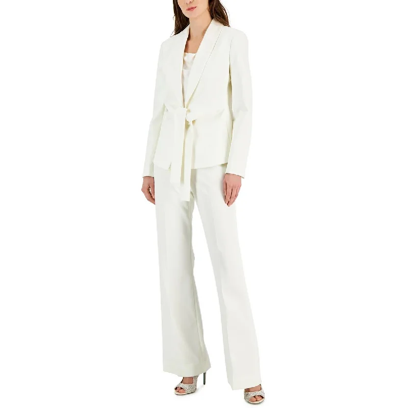 Plus Size Women's Sequin - Embellished Blazers in Silver for a Glamorous PartyDonna Karan Womens Satin Trim Tie Front Suit Jacket Plus Size Women's Sequin - Embellished Blazers in Silver for a Glamorous PartyDonna Karan Womens Satin Trim Tie Front Suit Jacket