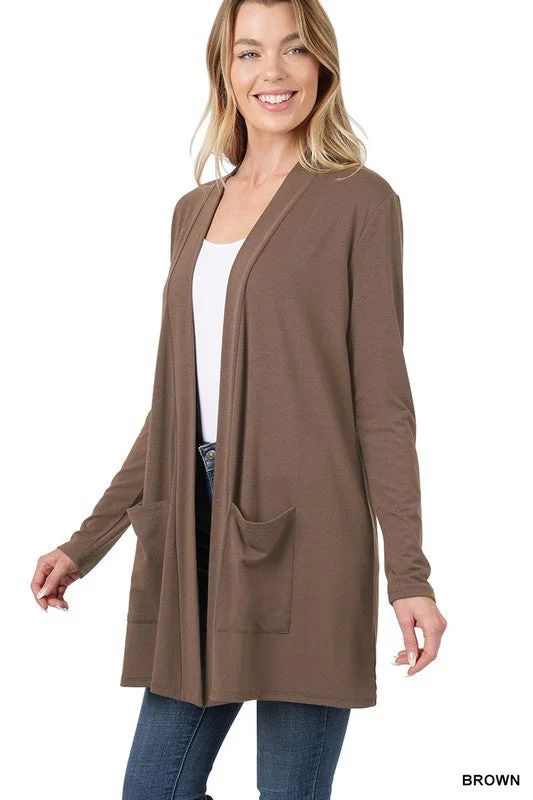 cropped women cardigan to pair with high - waisted jeansFS Clerarance POCKET OPEN CARDIGAN cropped women cardigan to pair with high - waisted jeansFS Clerarance POCKET OPEN CARDIGAN