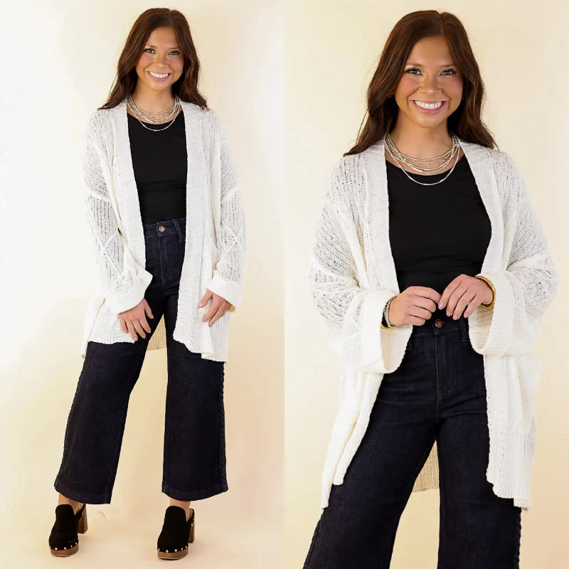 cashmere blend women cardigan for a luxurious feelFashionable Comfort Knit Cardigan with Pockets in Ivory cashmere blend women cardigan for a luxurious feelFashionable Comfort Knit Cardigan with Pockets in Ivory