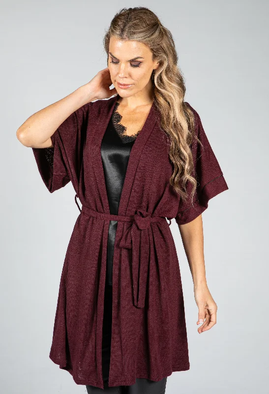cropped women cardigan to pair with high - waisted jeansFine Knit Kimono Cardigan in Wine cropped women cardigan to pair with high - waisted jeansFine Knit Kimono Cardigan in Wine