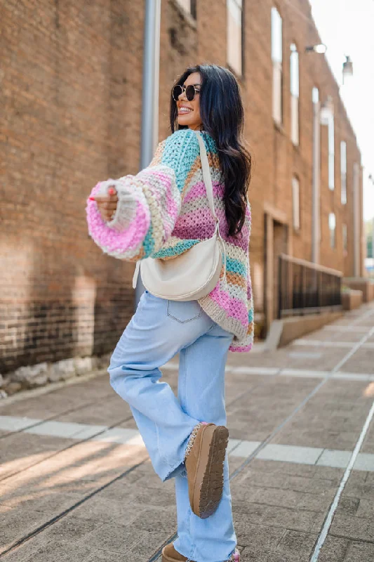 boyfriend style women cardigan for a relaxed fitForgot You Existed Pink, Orange, and Yellow Multi Striped Cardigan boyfriend style women cardigan for a relaxed fitForgot You Existed Pink, Orange, and Yellow Multi Striped Cardigan