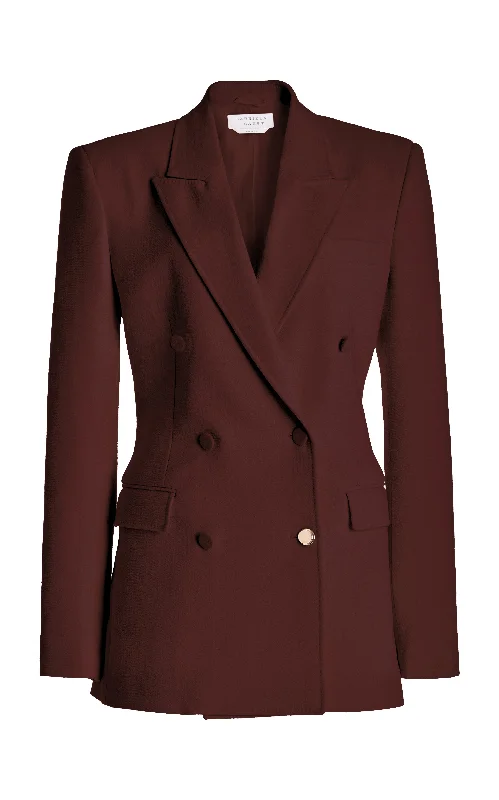 Plus Size Women's Double - Breasted Wool Blazers for Winter Office WearGavin Blazer in Deep Bordeaux Virgin Wool Crepe Plus Size Women's Double - Breasted Wool Blazers for Winter Office WearGavin Blazer in Deep Bordeaux Virgin Wool Crepe
