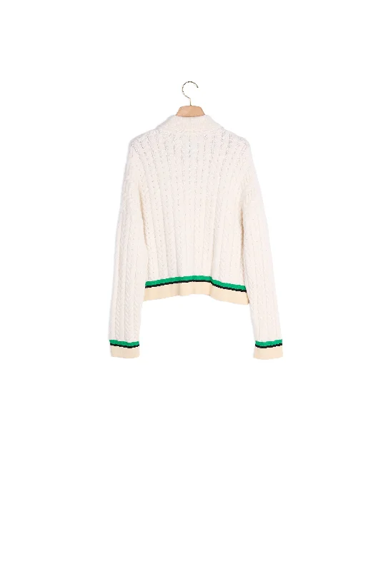 ribbed women cardigan with a classic textureCardi-coat en maille torsadée