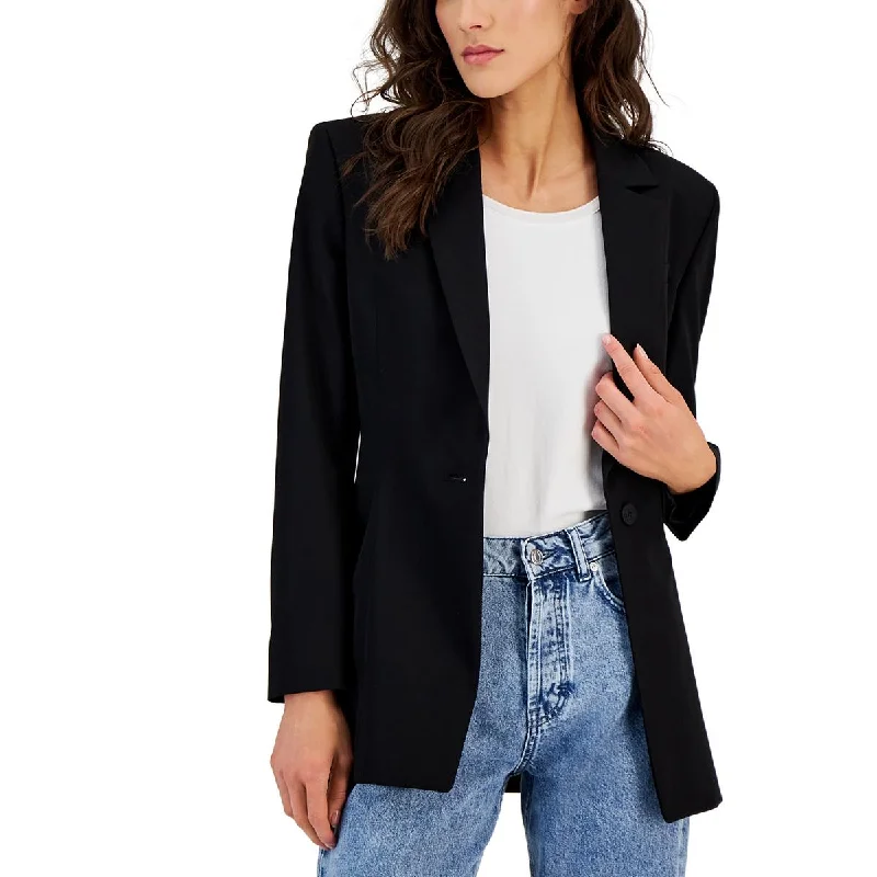 Oversized Women's Checkered Blazers in Black and White for a Trendy StyleHugo Womens Asonna Cut-Out One-Button Blazer Oversized Women's Checkered Blazers in Black and White for a Trendy StyleHugo Womens Asonna Cut-Out One-Button Blazer