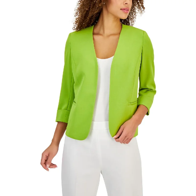 Women's Notched Lapel Blazers in Beige for a Timeless OutfitKasper Womens Petites Solid Open-Front Blazer Women's Notched Lapel Blazers in Beige for a Timeless OutfitKasper Womens Petites Solid Open-Front Blazer