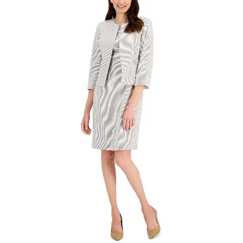 Plus Size Women's Sequin - Embellished Blazers in Silver for a Glamorous PartyLe Suit Womens Petites Collarless Business Open-Front Blazer Plus Size Women's Sequin - Embellished Blazers in Silver for a Glamorous PartyLe Suit Womens Petites Collarless Business Open-Front Blazer