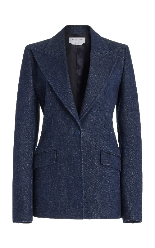 Plus Size Women's Double - Breasted Wool Blazers for Winter Office WearLeiva Blazer in Organic Raw Denim Plus Size Women's Double - Breasted Wool Blazers for Winter Office WearLeiva Blazer in Organic Raw Denim