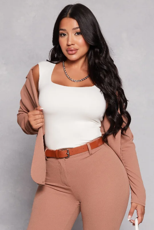 Plus Size Women's Ruffled Blazers in Pink for a Girly and Fashionable LookCrepe Knit Open Front Blazer Plus Size Women's Ruffled Blazers in Pink for a Girly and Fashionable LookCrepe Knit Open Front Blazer